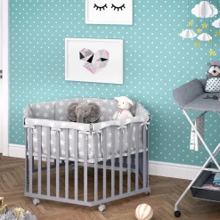 Laufgitter Estrella Grau 128 x 110 cm 6 Ecken Vitalispa