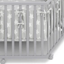 Laufgitter Estrella Grau 128 x 110 cm 6 Ecken Vitalispa