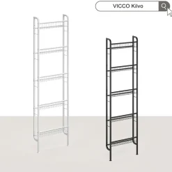 Leiterregal Klivo Schwarz 44.5 x 160 cm mit 5 Regalböden Vicco