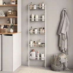 Leiterregal Klivo Weiß 44.5 x 160 cm mit 5 Regalböden Vicco