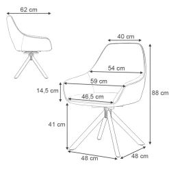 Loungesessel Eleganza Anthrazit 60 x 89 cm Vicco