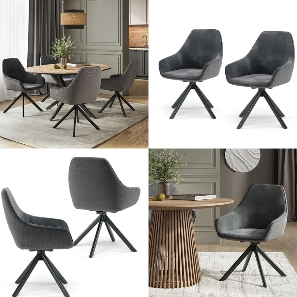 Loungesessel Eleganza Anthrazit 60 x 89 cm Vicco