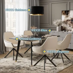 Loungesessel Eleganza Beige 2er Set Vicco