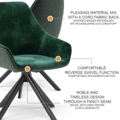 Loungesessel Eleganza Dunkelgrün 60 x 89 cm Vicco