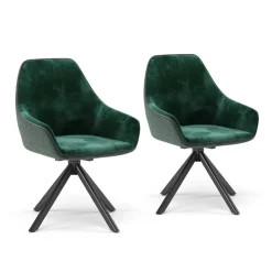 Loungesessel Eleganza Dunkelgrün 2er Set Vicco