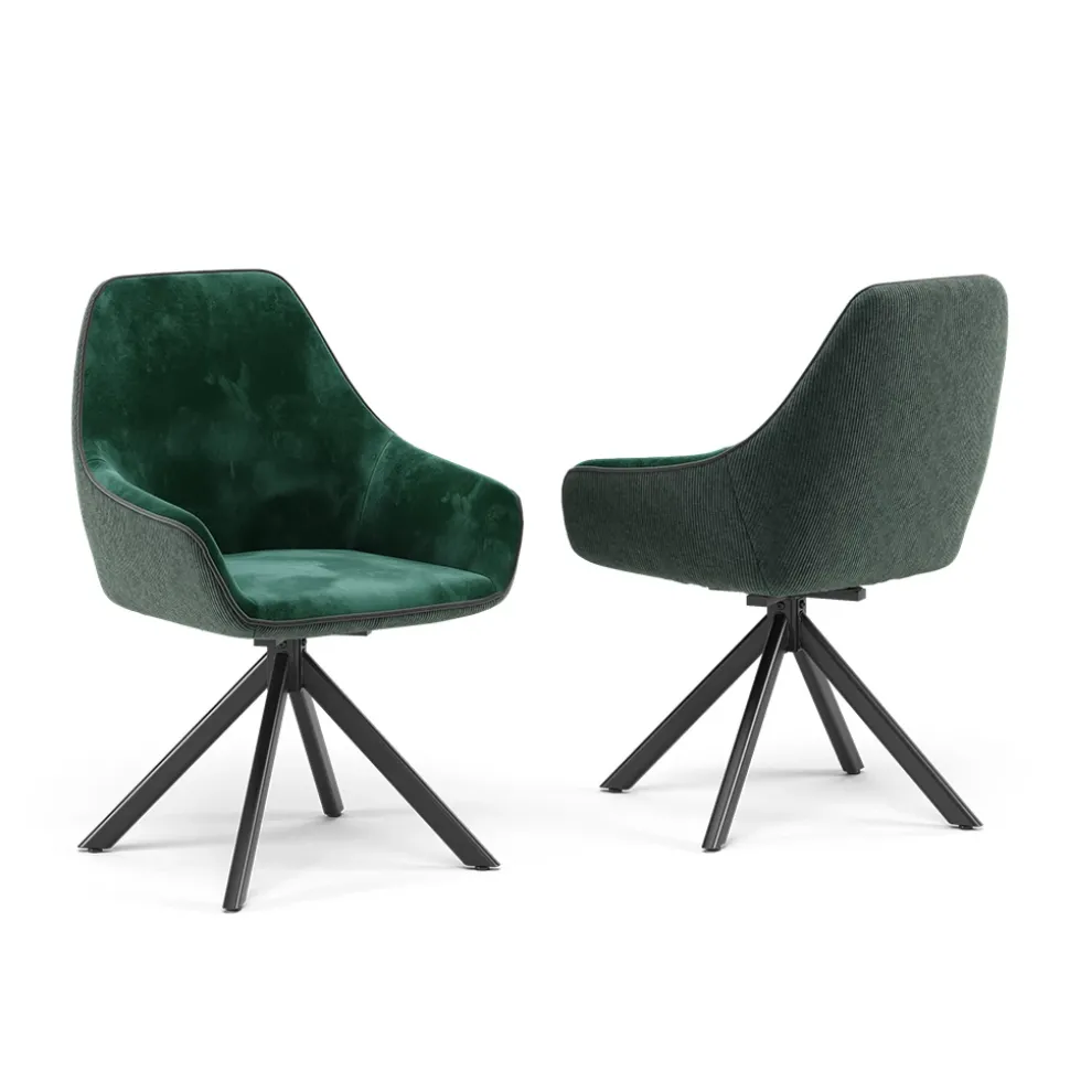 Loungesessel Eleganza Dunkelgrün 2er Set Vicco