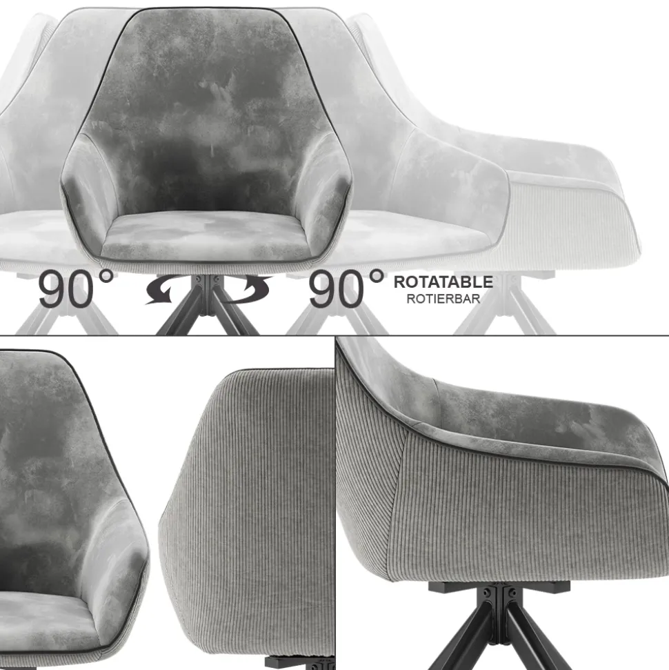 Loungesessel Eleganza Hellgrau 60 x 89 cm Vicco