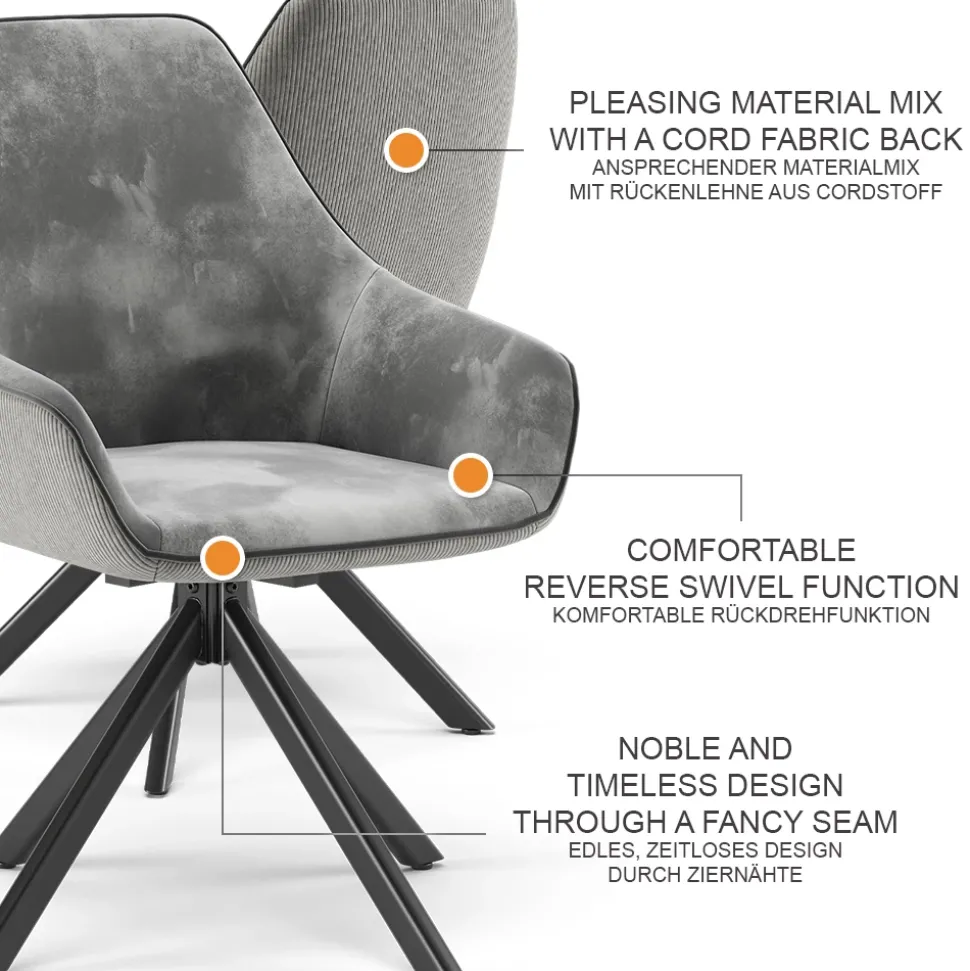 Loungesessel Eleganza Hellgrau 60 x 89 cm Vicco