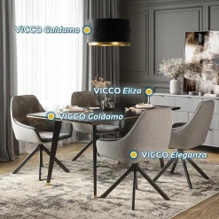 Loungesessel Eleganza Hellgrau 2er Set Vicco