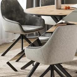 Loungesessel Eleganza Hellgrau 2er Set Vicco