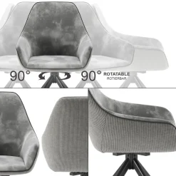 Loungesessel Eleganza Hellgrau 2er Set Vicco