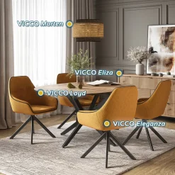 Loungesessel Eleganza Senfgelb 2er Set Vicco