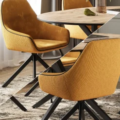 Loungesessel Eleganza Senfgelb 2er Set Vicco