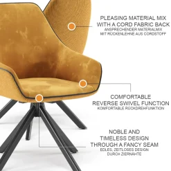 Loungesessel Eleganza Senfgelb 60 x 89 cm Vicco