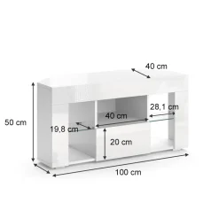 Lowboard Denver Weiß 100 x 50 cm Vicco