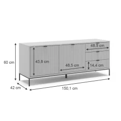 Lowboard Eliza Grau 150 x 60 cm Vicco
