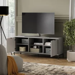 Lowboard Eliza Grau 150 x 60 cm mit 2 Türen Vicco