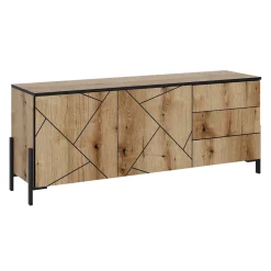 Lowboard Hatto Eiche 150 x 60 cm mit Türen und Schubladen Vicco