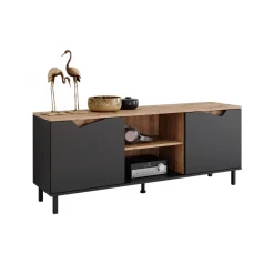Lowboard Marelle Anthrazit/Artisan 150 x 60 cm mit 2 Türen Vicco