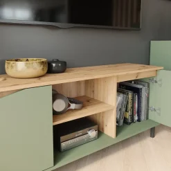 Lowboard Marelle Grün/Artisan 150 x 60 cm mit 2 Türen Vicco