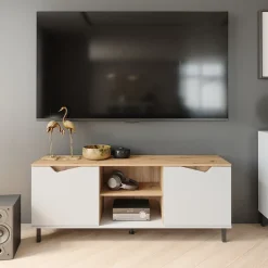 Lowboard Marelle Weiß/Artisan 150 x 60 cm mit 2 Türen Vicco