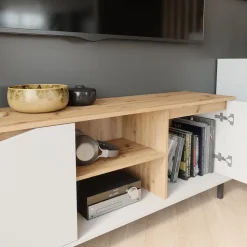 Lowboard Marelle Weiß/Artisan 150 x 60 cm mit 2 Türen Vicco