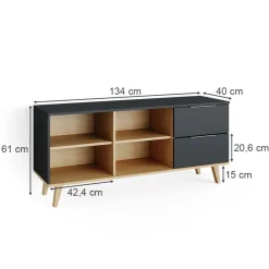 Lowboard Nautica Anthrazit 134 x 61 cm Vicco