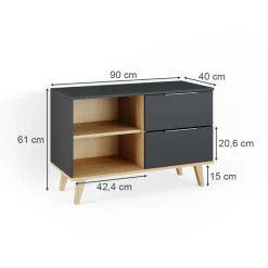 Lowboard Nautica Anthrazit 90 x 61 cm Vicco