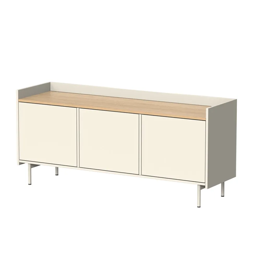 Lowboard Velina Creme 140 x 63 cm mit 3 Türen Vicco