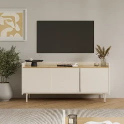 Lowboard Velina Creme 140 x 63 cm mit 3 Türen Vicco