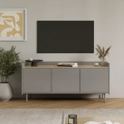 Lowboard Velina Grau 140 x 63 cm mit 3 Türen Vicco