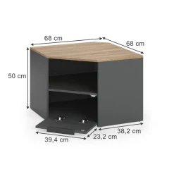 Lowboard Wido Anthrazit 68 x 50 cm Vicco