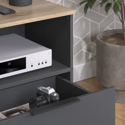 Lowboard Wido Anthrazit/Sonoma 60 x 50 cm mit Schublade Vicco