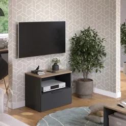 Lowboard Wido Anthrazit/Sonoma 60 x 50 cm mit Schublade Vicco