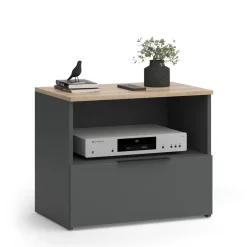 Lowboard Wido Anthrazit/Sonoma 60 x 50 cm mit Schublade Vicco