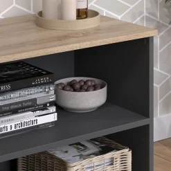 Lowboard Wido Anthrazit/Sonoma 60 x 50 cm mit 2 Fächern Vicco