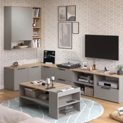 Lowboard Wido Greige 60 x 50 cm mit Schublade Vicco