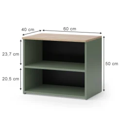 Lowboard Wido Grün 60 x 50 cm mit 2 Fächern Vicco