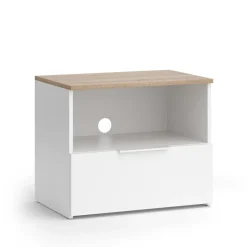 Lowboard Wido Weiß/Sonoma 60 x 50 cm mit Schublade Vicco