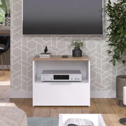 Lowboard Wido Weiß/Sonoma 60 x 50 cm mit Schublade Vicco