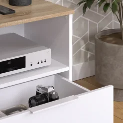 Lowboard Wido Weiß/Sonoma 60 x 50 cm mit Schublade Vicco