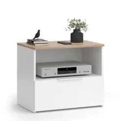 Lowboard Wido Weiß/Sonoma 60 x 50 cm mit Schublade Vicco