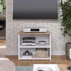 Lowboard Wido Weiß/Sonoma 60 x 50 cm mit 2 Fächern Vicco