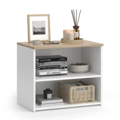 Lowboard Wido Weiß/Sonoma 60 x 50 cm mit 2 Fächern Vicco