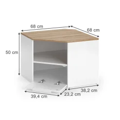 Lowboard Wido Weiß/Sonoma 68 x 50 cm Vicco