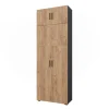Mehrzweckschrank Frank Anthrazit/Goldkraft Eiche 80 x 223.8 cm mit Schrankaufsatz Vicco