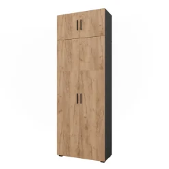 Mehrzweckschrank Frank Anthrazit/Goldkraft Eiche 80 x 223.8 cm mit Schrankaufsatz Vicco