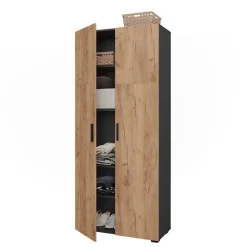 Mehrzweckschrank Frank Anthrazit/Goldkraft Eiche 80 x 183.8 cm Vicco