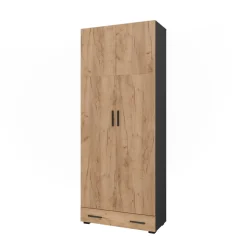 Mehrzweckschrank Frank Anthrazit/Goldkraft Eiche 80 x 201.2 cm mit Schubladenmodul Vicco