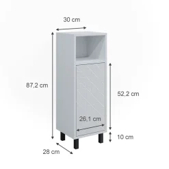 Midischrank Agasta Weiß 30 x 87.2 cm Vicco